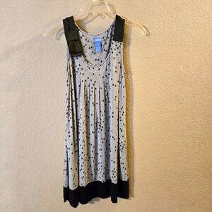 Simply Vera Vera Wang Womens Gray w/ Black Dots Chemise Night Gown Size XS